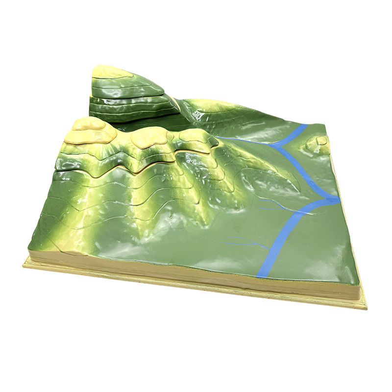 Sedimentary rock landform removable contour line model for geography learning